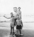 David, Alan, Mark and Mom at the beach