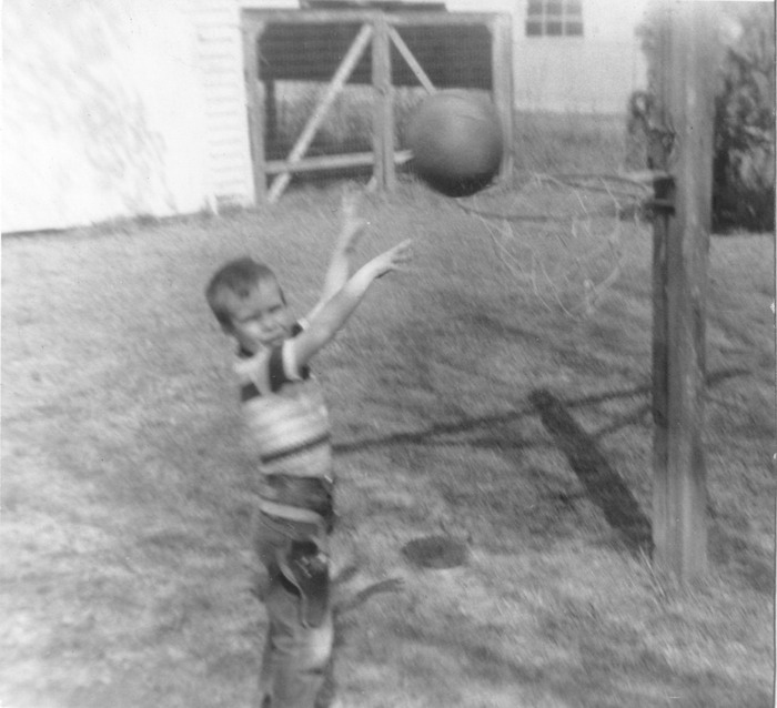 David shooting hoops