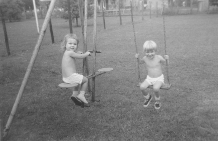 duo on a swing set