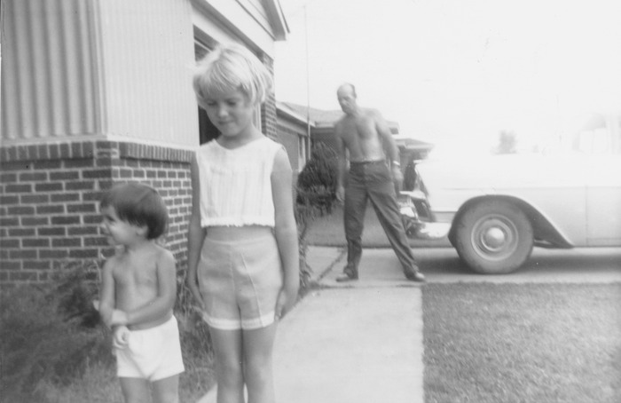 Elena, Eileen Dad in background