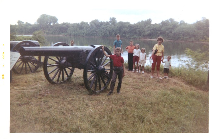 group at Shiloh with cannon